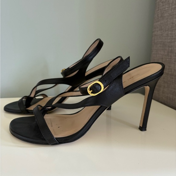 Stuart Weitzman Align Heeled Sandals in Black Size 6.5 - Picture 3 of 8